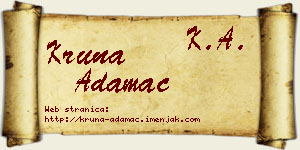 Kruna Adamac vizit kartica